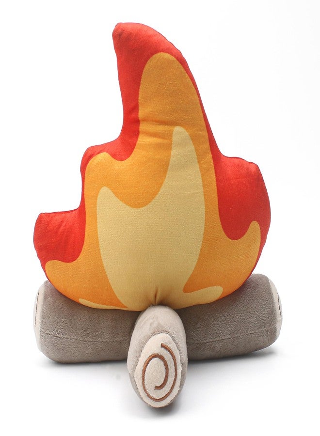 Marsrut Campfire Pillow, Fire Plush Throw Funny Camping Themed Stuffed Soft Pillow, Fake Firewood Cuddly Floor Bonfire Log Flame Felt Simulation Set for Department Home Room Decoration Birthday Xmas Gift, 10" - Image 1